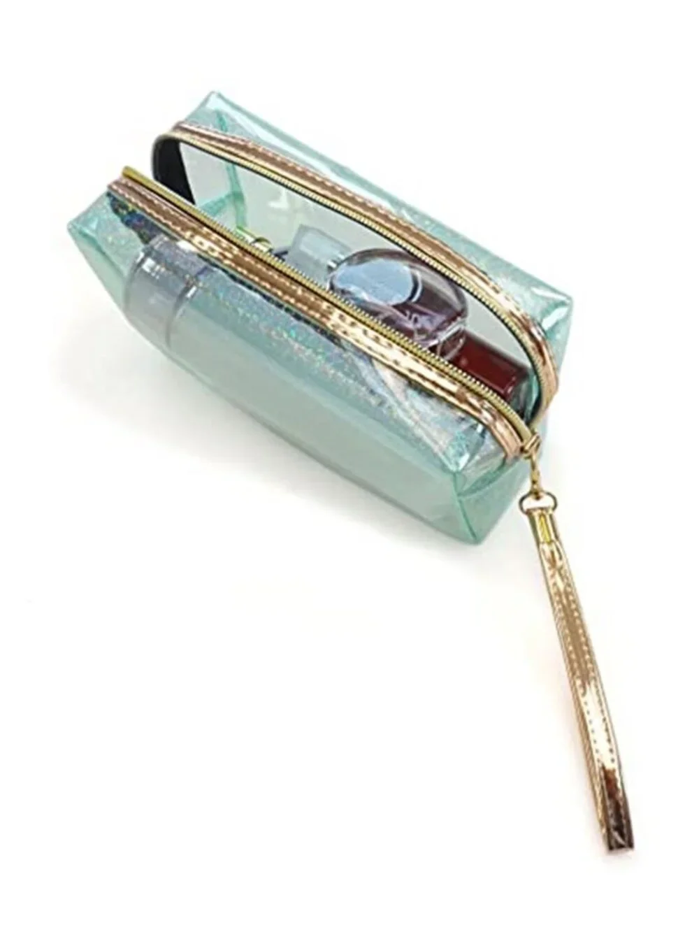3Pcs Waterproof Cosmetic Bags, PVC Transparent Zippered Toiletry Bag
